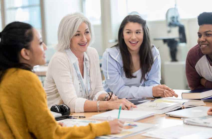 Adult classroom with 4 adult students
