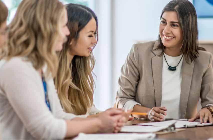 group of women talking